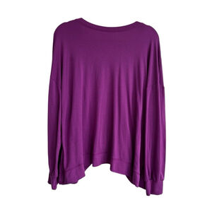 Penningtons Active Zone Twist Back Long Sleeve Athleisure Purple Top Sz 1X